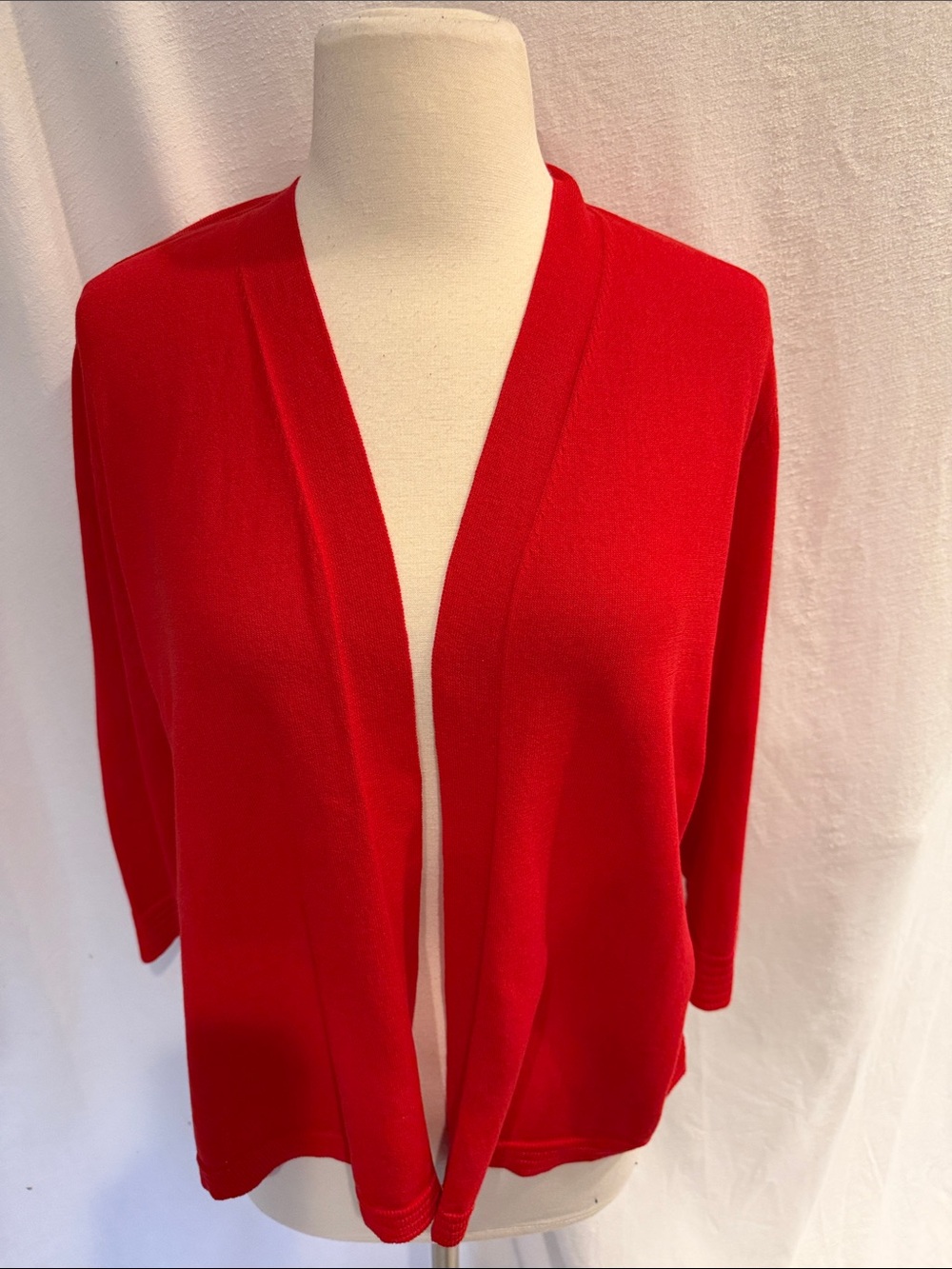 Chico’s Red Open-Front Women's Sweater Cardigan